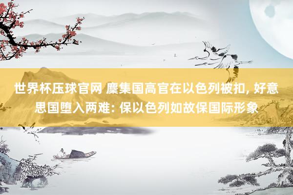 世界杯压球官网 麇集国高官在以色列被扣， 好意思国堕入两难: 保以色列如故保国际形象