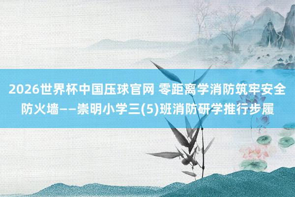 2026世界杯中国压球官网 零距离学消防筑牢安全防火墙——崇明小学三(5)班消防研学推行步履