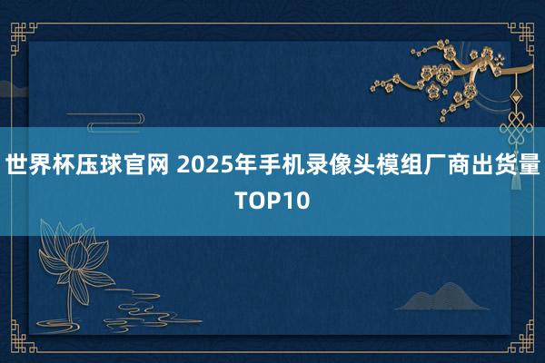 世界杯压球官网 2025年手机录像头模组厂商出货量TOP10
