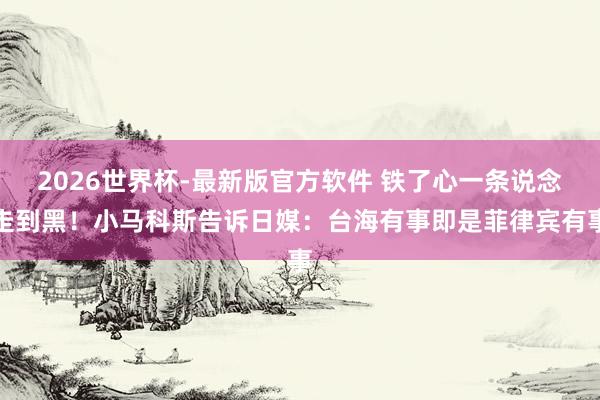 2026世界杯-最新版官方软件 铁了心一条说念走到黑！小马科斯告诉日媒：台海有事即是菲律宾有事