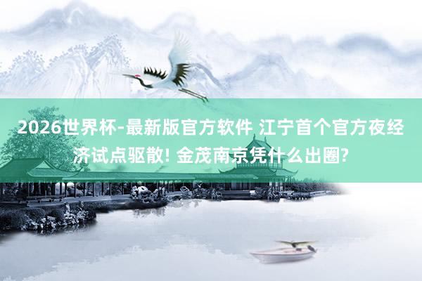 2026世界杯-最新版官方软件 江宁首个官方夜经济试点驱散! 金茂南京凭什么出圈?