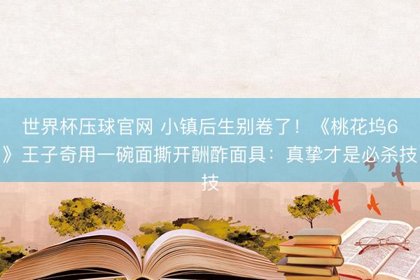 世界杯压球官网 小镇后生别卷了！《桃花坞6》王子奇用一碗面撕开酬酢面具：真挚才是必杀技