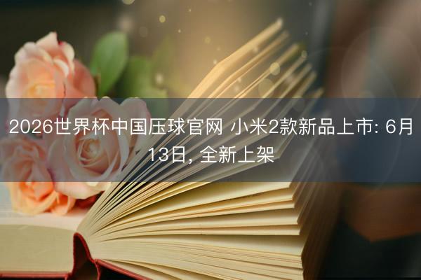 2026世界杯中国压球官网 小米2款新品上市: 6月13日， 全新上架