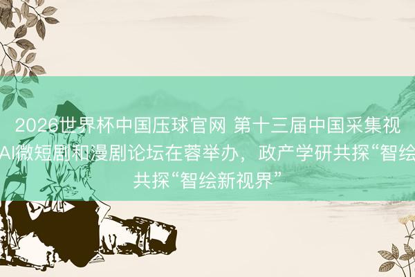 2026世界杯中国压球官网 第十三届中国采集视听大会·AI微短剧和漫剧论坛在蓉举办，政产学研共探“智绘新视界”